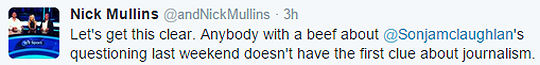Nick Mullins Sonja McClaughlan tweet